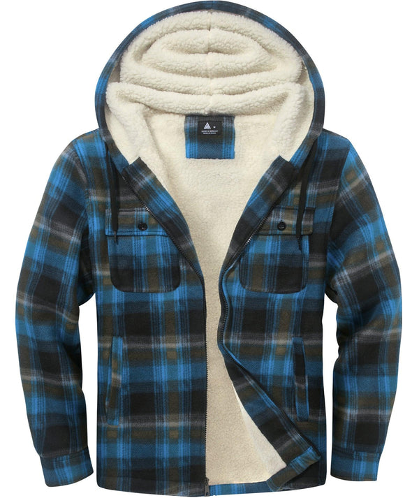 Men's Lightweight Fleece Plaid Jacket - ZPK006044 - GEEKLIGHTINGMen Clothes