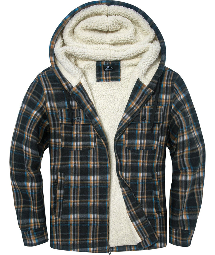 Men's Lightweight Fleece Plaid Jacket - ZPK006044 - GEEKLIGHTINGMen Clothes