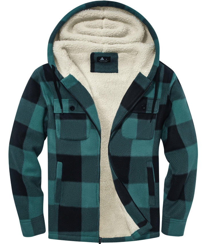 Men's Lightweight Fleece Plaid Jacket - ZPK006044 - GEEKLIGHTINGMen Clothes