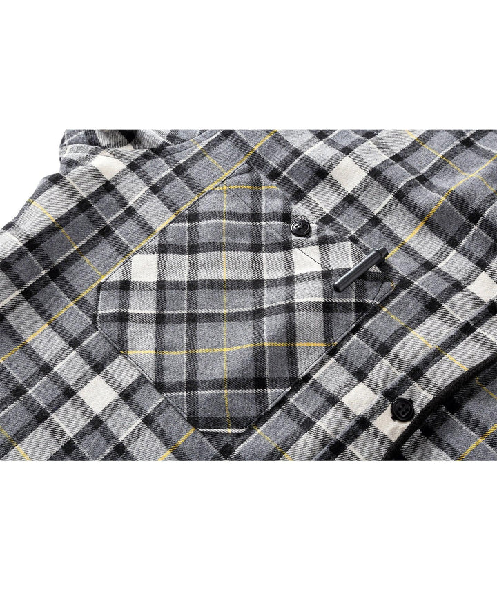 Men's Plaid Style Button - Up Flannel Hoodie Sweatshirt - ZPK006235 - GEEKLIGHTINGMen Clothes