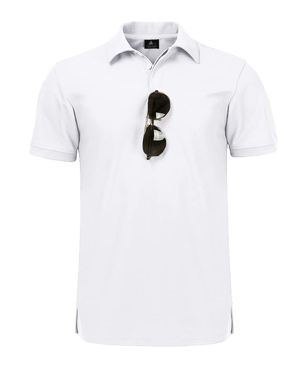 Men's Dri Fit Golf White Polo Shirt-TUMPO03676 GEEKLIGHTING